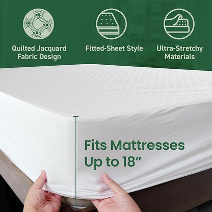 SafeRest Waterproof California King Size Mattress Protector - Viscose Derived from Bamboo - Fitted with Stretchable Pockets - Machine Washable Viscose Blend Mattress Cover for Bed