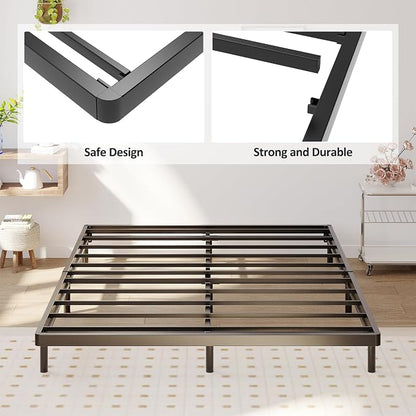 Upcanso Full Size Box Spring Bed Base 2 Inch, Low Profile Metal Boxspring Full Size Bunkie Board 2 Inch, 3000 Lbs Max Weight Capacity Mattress Foundation, Noise-Free, Easy Assembly
