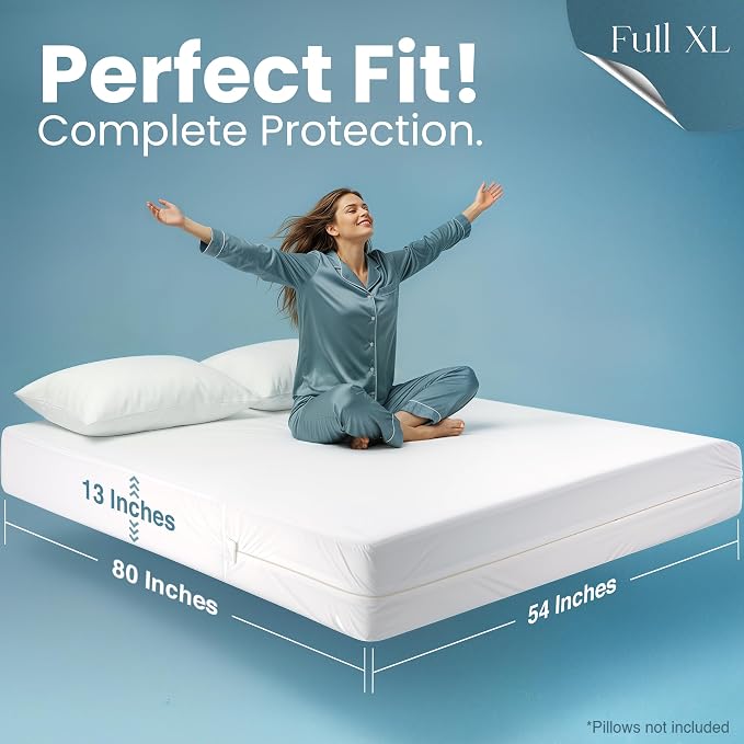 Utopia Bedding Waterproof Mattress Protector Full XL Size (Pack of 10), Zippered Mattress Encasement Bed Bug and Dust Mite Proof, Absorbent Six-Sided Mattress Cover