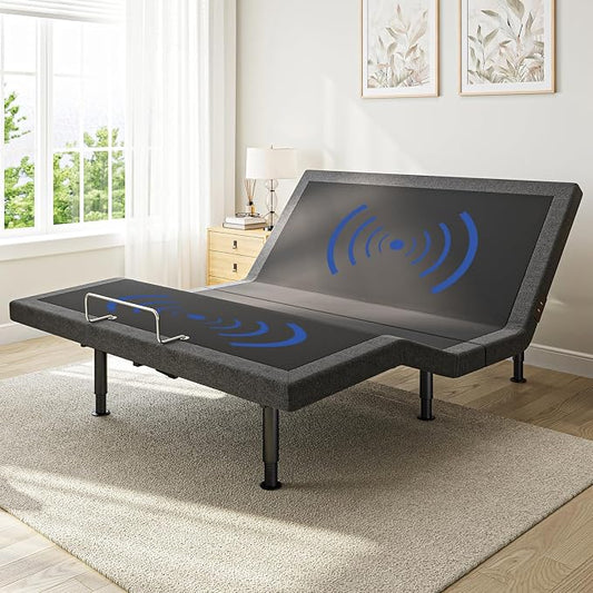 Queen Size Adjustable Bed Frame with Massage & Zero Gravity - Electric Bed Frame with Remote, USB Charging, LED Night Light, 7.5-12.5" Adjustable Height, 900LBS Capacity, Quiet Motor
