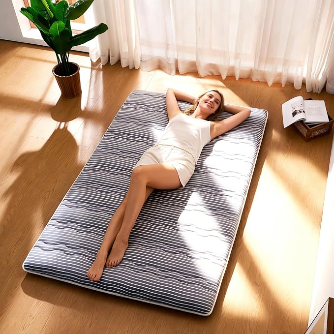 jzbearapt Premium Foam Japanese Floor Mattress Futon Mattress,100% High Density Comfortable Foam,Thicken Tatami Mat Sleeping Pad,Portable Kids Adults Sleeping Mats for Guest Room, Dormitory