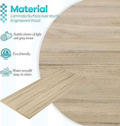Kaboon 48x18 inches Tabletop, Solid One-Piece Desktop for Sit Stand Desk, Double Desks, L Desk DIY,Wood Countertop Home or Commercial Use,1 inch Thick, Light Oak