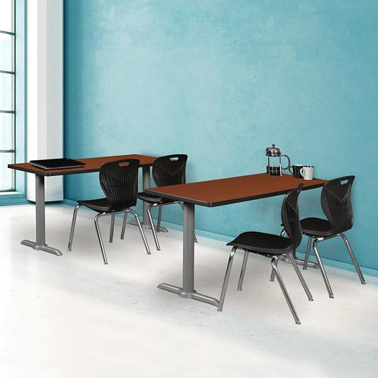 Romig Pillar 42" x 24" Training Table- Cherry/Grey Base