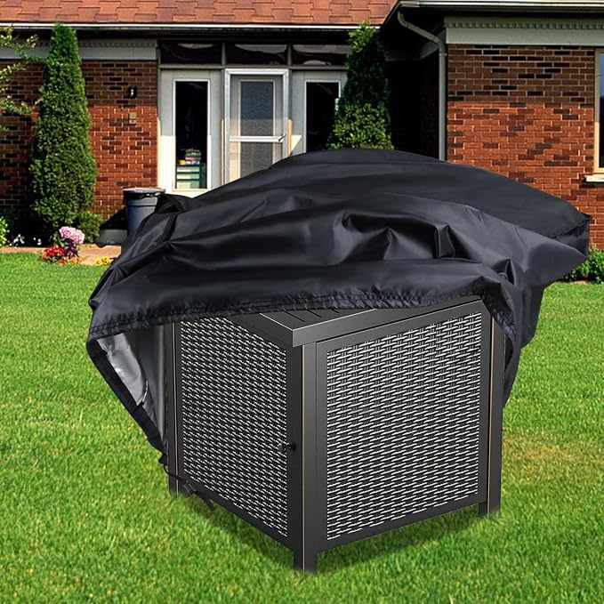 Saking Fire Pit Cover,32 Inch Square Firepit Covers Outdoor Gas Fireplace Fire Table Cover Fits for 28-32 Inch Propane Fire Pit Table – 32 x 32 x 24 Inches