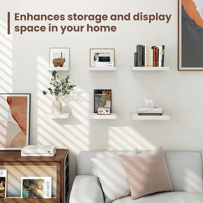 Fun Memories Floating Shelves for Wall - 9.3 Inch Square Shelves with Invisible Brackets, Small Wall Shelf for Living Room, Bathroom, Bedroom, and Kitchen Decor Set of 3