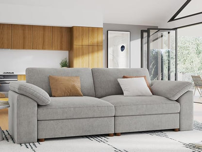 EASE MOOSE Modern Loveseat Sofa for Living Room,Comfty 2 Seat Solid Wood Frame Sofa, Modern Deep Seat Couch,Removable Cover