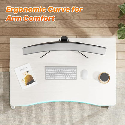 Huuger Folding Desk for Small Spaces, 31.5 Inch Foldable Computer Table, for Home Office, Study, Bedroom, Dorm, Space Saving, Small Writing Work Office Computer Desk, Easy to Fold, White