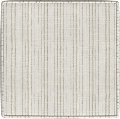 HomePop 18" Classic Square Storage Ottoman - Marigold Pinstripe Cream