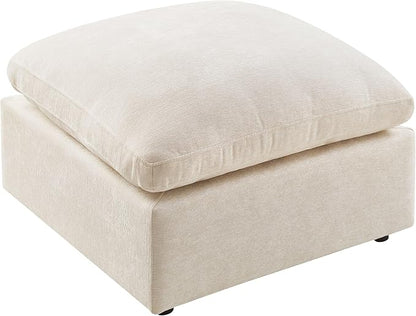 VANOMi Upholstered Square Modular Ottoman for Modular Sectional Sofa, Ottoman Footrest and Seat Cube for Living Room, Chenille