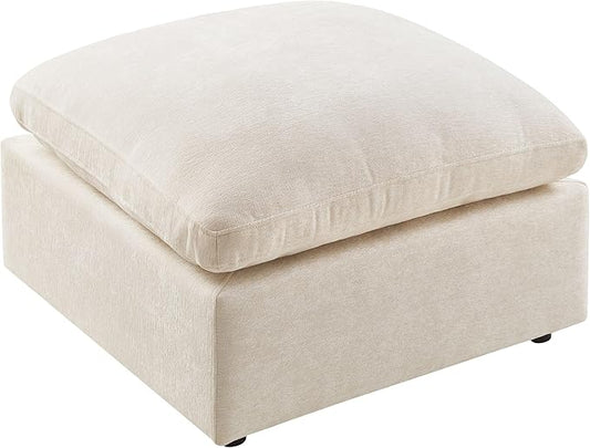 VANOMi Upholstered Square Modular Ottoman for Modular Sectional Sofa, Ottoman Footrest and Seat Cube for Living Room, Chenille
