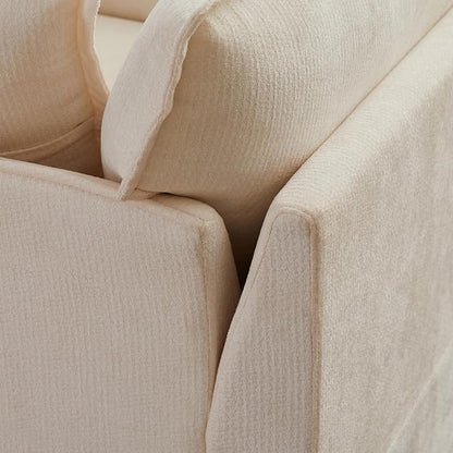ERYE 47" Chenille Upholstered Accent Chair Wide Seat Armchair for Living Room Bedroom, Modern Upholstered Armchair W/ 2 Pillows and USB-C Ports for Home Apartment Office