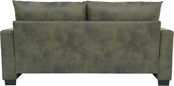 Ball & Cast 69" Loveseat Sofa, Modern Love Seat Couches for Living Room, Upholstered 2 Seater Small Couch with 2 Throw Pillows for Bedroom,Apartment,Office,Easy Assembly,Olive Green