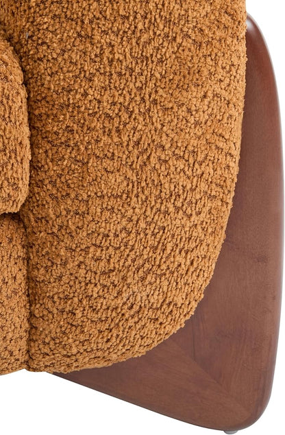 Christopher Knight Home Almad 2 Pieces Sofa Couch Set, Cozy 3-Seater Sofa and Loveseat for Living Room, Upholstered Couch Chair, Soft Seating Lounge Sofa with Wood Frame, Boucle Fabric, Caramel Brown