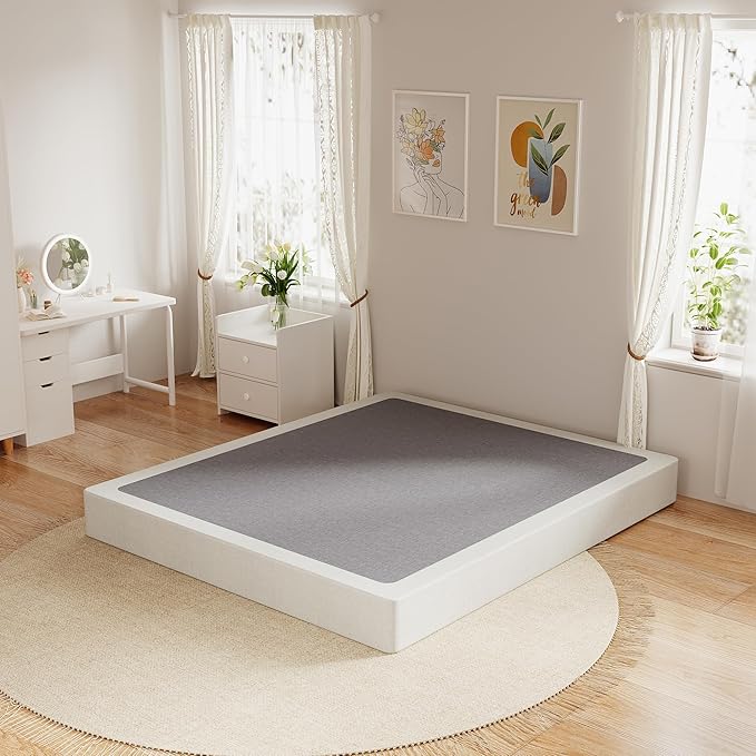 OSASET Queen Box Spring, 7 Inch Box Spring for Queen Bed, 3000 lbs Heavy Duty Metal Frame Mattress Foundation with Fabric Cover, Easy Assembly-Noise Free