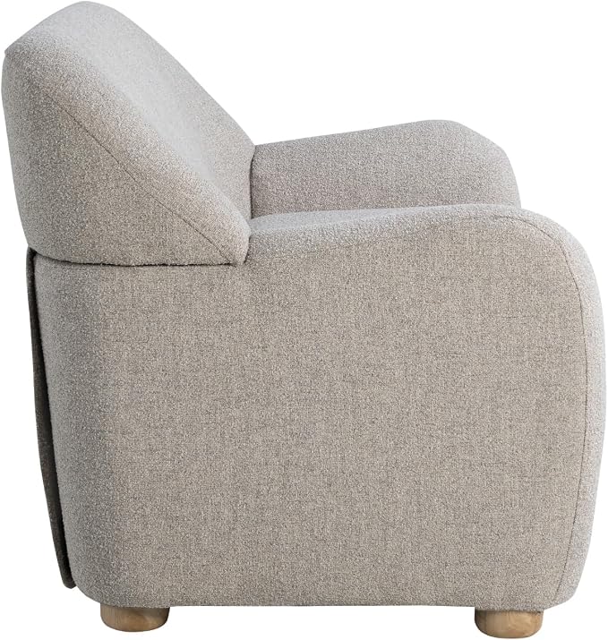 Studio Living® Jennifer 57.1" Loveseat, Modern Style, Pocket Coil Comfort, Natural Wood Legs, Boucle Fabric, Pebble