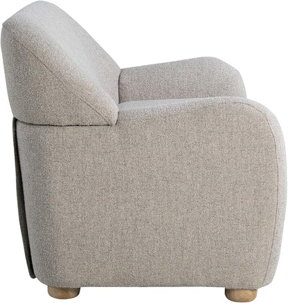 Studio Living® Jennifer 57.1" Loveseat, Modern Style, Pocket Coil Comfort, Natural Wood Legs, Boucle Fabric, Pebble