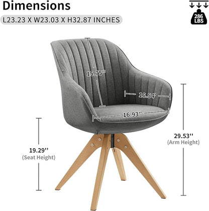 Art Leon Beech Wood Swivel Desk Chair for Home Office, No Wheels