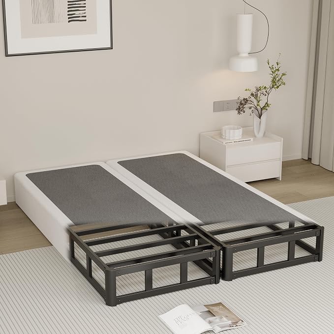 Yicensen 5 Inch Split Queen Box Spring, Mattress Base with Fabric Cover | Non-Slip, Heavy Duty Steel, Split Design, Easy Assembly, Noise Free