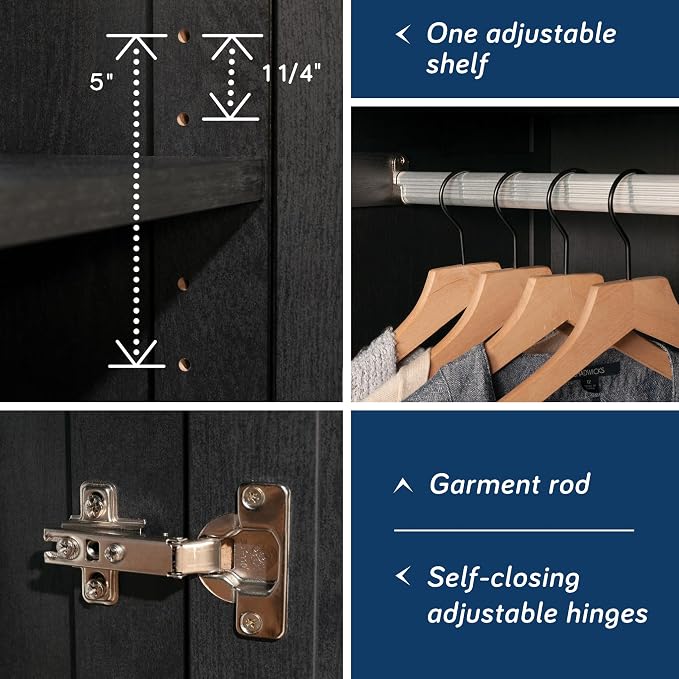 Sauder Miscellaneous Storage Armoire with Drawers, Raven Oak Finish
