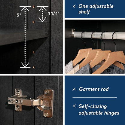 Sauder Miscellaneous Storage Armoire with Drawers, Raven Oak Finish