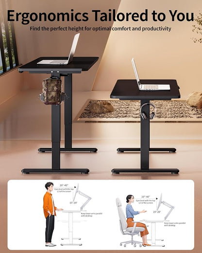 BIZUM Electric Standing Desk 63 x 24 Inch Computer Desk-Gaming Desk Black Home Office Desks Height Adjustable Memory Stand Up Computer Workstation
