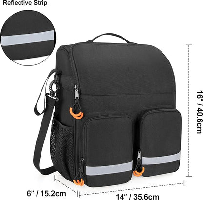 samdew Large Wheelchair Bag to Hang on Back, Wheelchair Accessories Backpack for Adult & Senior, Wheelchair Pouch with Medicine Storage Insulation Pocket & Shoulder Strap, Bag Only