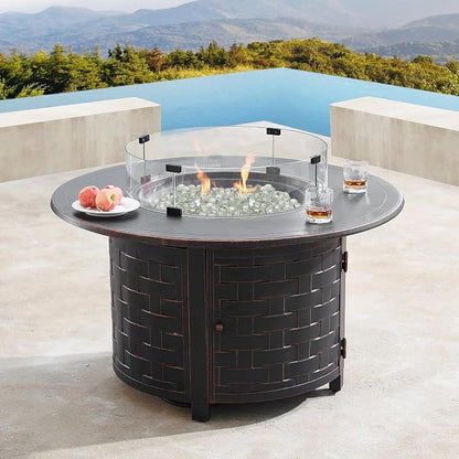20 Pounds Firepit Glass, 3/4 Inch Glass Beads, Rocks for Fire Pit Table, Fireplace and Fire Bowl, Crystal Luster Firepit Rocks