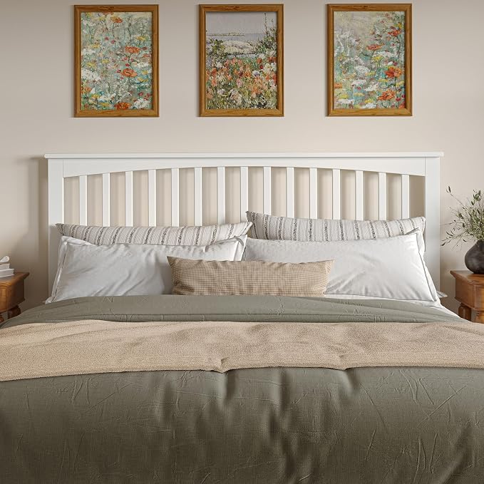 AFI, Mission King Solid Wood Headboard, White