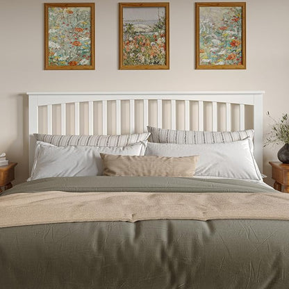 AFI, Mission King Solid Wood Headboard, White