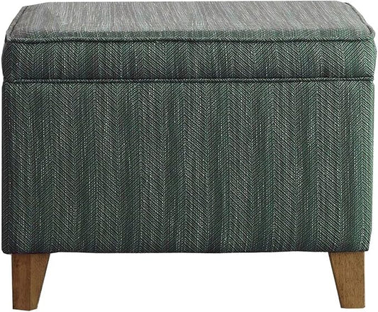 HomePop 24" Medium Square Storage Ottoman - Teal