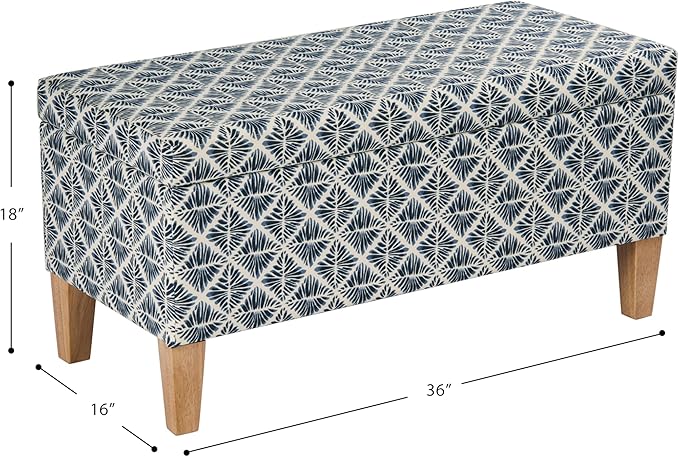 HomePop 36" Decorative Storage Bench - Blue Geometric Pattern
