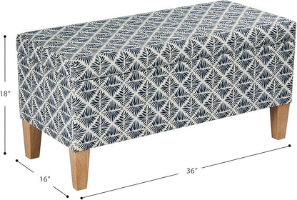 HomePop 36" Decorative Storage Bench - Blue Geometric Pattern