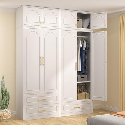 UNICOLY 15" Wall Mounted Storage Cabinet, Small Armoire Wardrobe Closet, Small Hanging Cabinet for Bedroom School, Employee, Gym, Armarios De Ropa para Dormitorio, Assembly Required, White