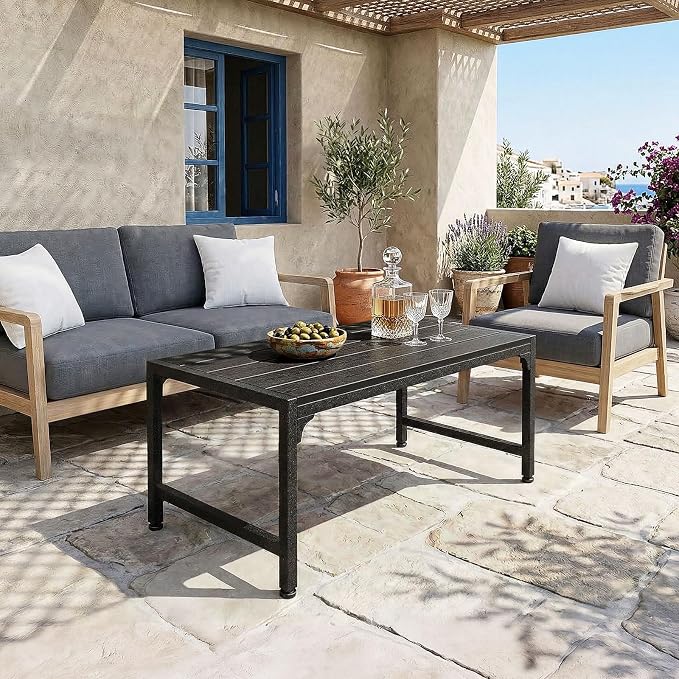 ODK Outdoor Coffee Table, Rectangle, Black