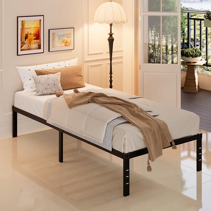 Maenizi XL Twin Bed Frame No Box Spring Needed, 12 Inch Heavy Duty Metal Twin XL Platform Bed Frame Support Up to 2500 lbs, Easy Assembly, Noise Free, Black