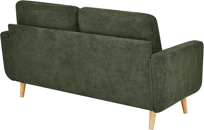 Ball & Cast 67.7" Loveseat Sofa,Mid Century Modern Love Seat Couches for Living Room,Button Tufted Upholstered Small Couch with Solid Wood Legs for Bedroom,Apartment,Office,Easy Assembly,Antique Green