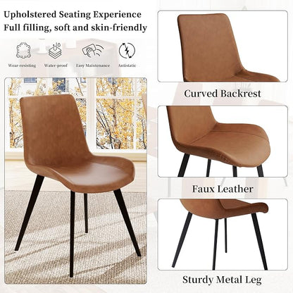 HIPIHOM 86.6" Extendable Kitchen Table Set for 6, Storage Cabinet | Space-saving Extendable MDF Dining Set with 6 Brown Chairs, Family Meal, Apartment, Small Room