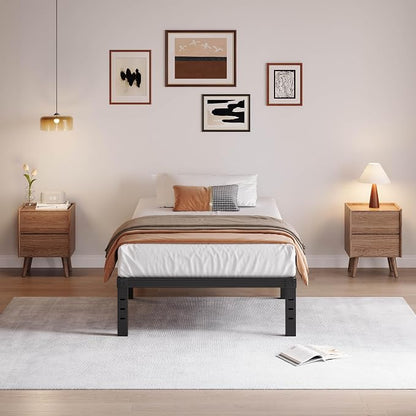 Twin Size Bed Frame 16" Tall Heavy Duty, Metal Platform Bed Frame,Sturdy Steel Frame,No Box Spring Needed,Noise-Free,Easy Assembly