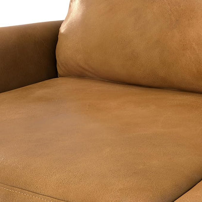 SIMPLIHOME Livingston 90-inch Wide Sofa in Sienna Top Grain Genuine Leather, Handcrafted Mid-Century Modern Couch for Living Room, Large 3-Seater with Feather-Wrapped Cushions and Solid Wood Frame