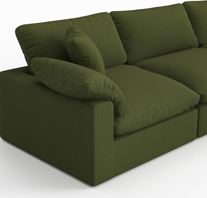 Modular Sectional Sofa,Extra Comfty Deep-Seat-Filled Couch,Green Modern Couches for Living Room,Apartment,Office,Small Space