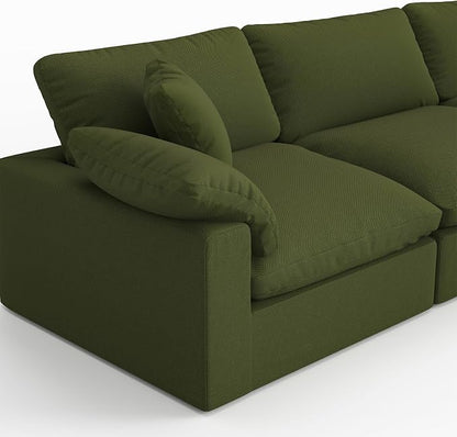 Modular Sectional Sofa,Extra Comfty Deep-Seat-Filled Couch,Green Modern Couches for Living Room,Apartment,Office,Small Space