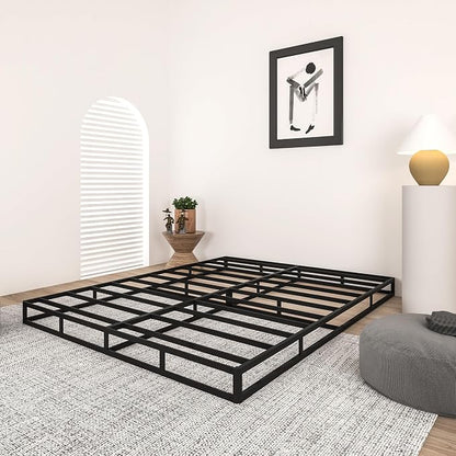 Qingzhou 5 Inch Box Spring Full Size Bed, Heavy Duty 3000 LBS Metal Bed Base with Easy Clean Fabric Cover Easy Assembly Mattress Foundation