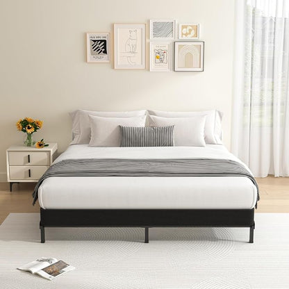 MAF 5 Inch Cal King Size King Box Spring, Low Profile Box Spring Cal King 3500 lbs Black Heavy Duty Metal Mattress Foundation with BoxSpring Cover, No Squeaky, Easy Assembly