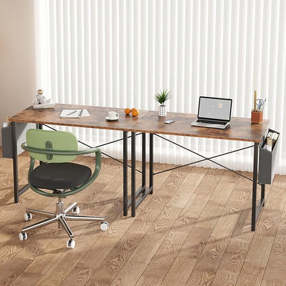 OLIXIS Small Computer Desk, 40 Inch Home Office Desks, Writing Study Craft Work Gaming Table, Computer Workstation for Bedroom Small Spaces with Storage Bag, Rustic Brown