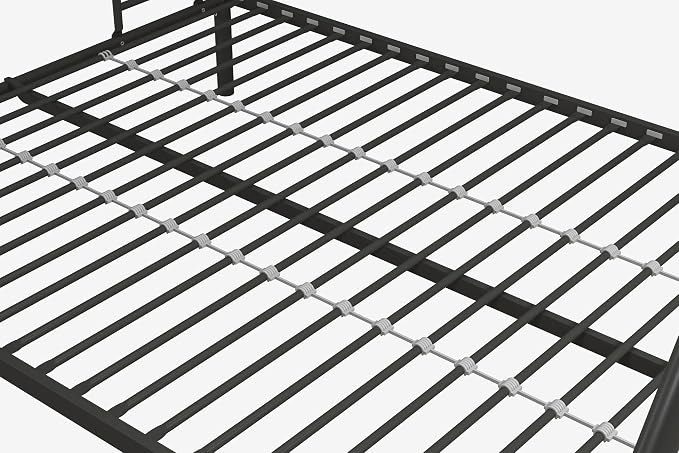 DHP Dusty Metal Bunk Bed with Secured Ladders, Twin/Full, Black