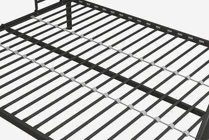 DHP Dusty Metal Bunk Bed with Secured Ladders, Twin/Full, Black