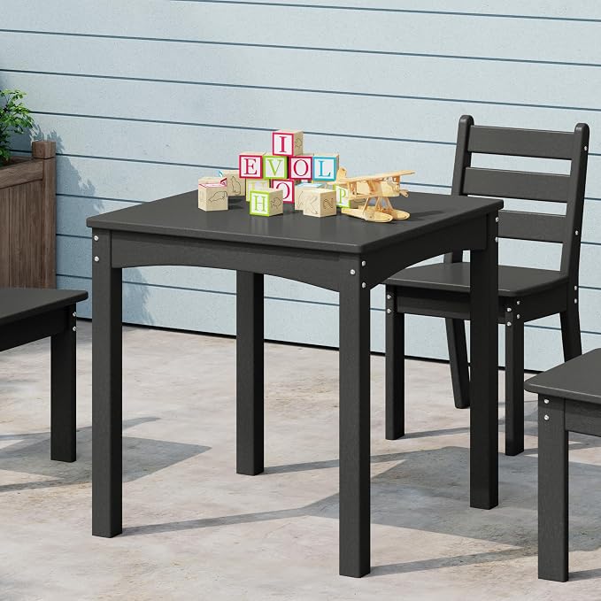 Costaelm Kids Outdoor 24" Dining Table, Gray