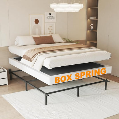 NHODIR 5 Inch Queen Box Spring-Heavy Duty Metal Bed Foundation with Cover, Noise-Free & Tool-Free Easy Assembly,Mattress Support Base for Queen Size Bed