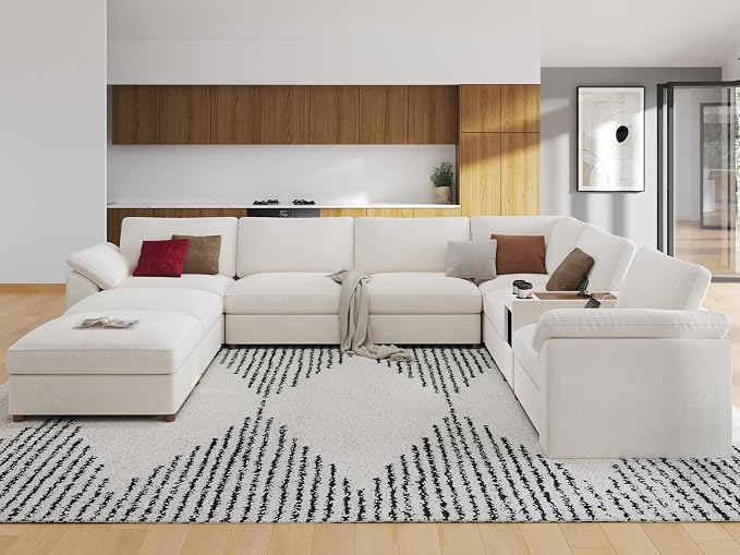EASE MOOSE Oversized L Shape Sectional Sofa,Deep Seat Modular Sofa