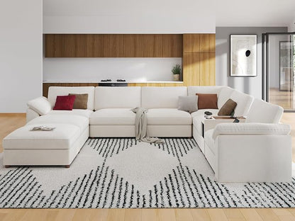 EASE MOOSE Oversized L Shape Sectional Sofa,Deep Seat Modular Sofa